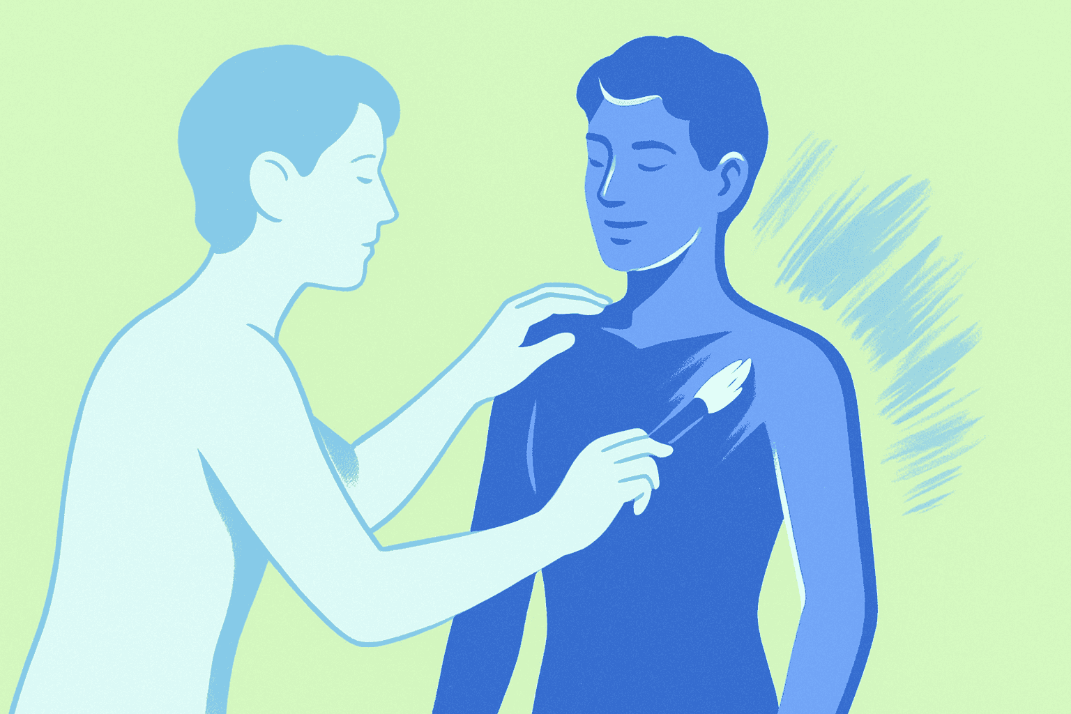 Image of a man proverbially creating himself