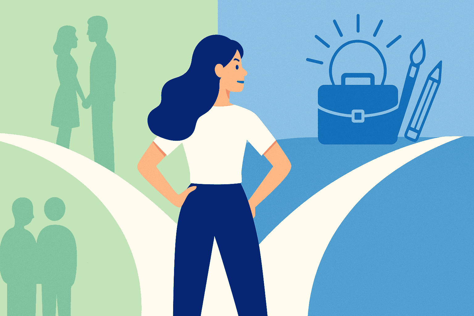 Choosing between two paths