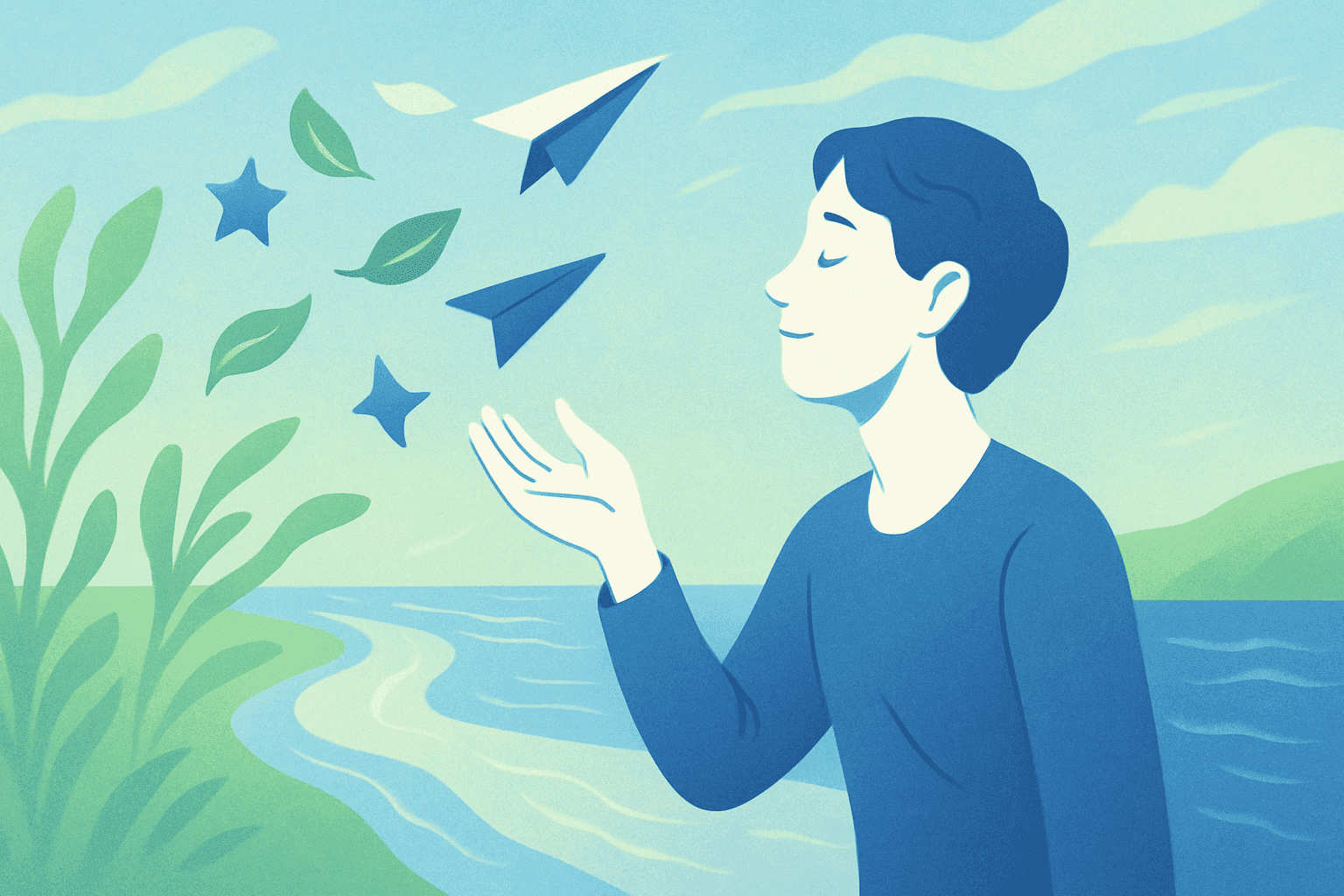 An image showing a person in a moment of serene surrender